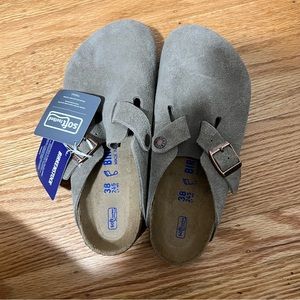 Birkenstock Boston Taupe Suede